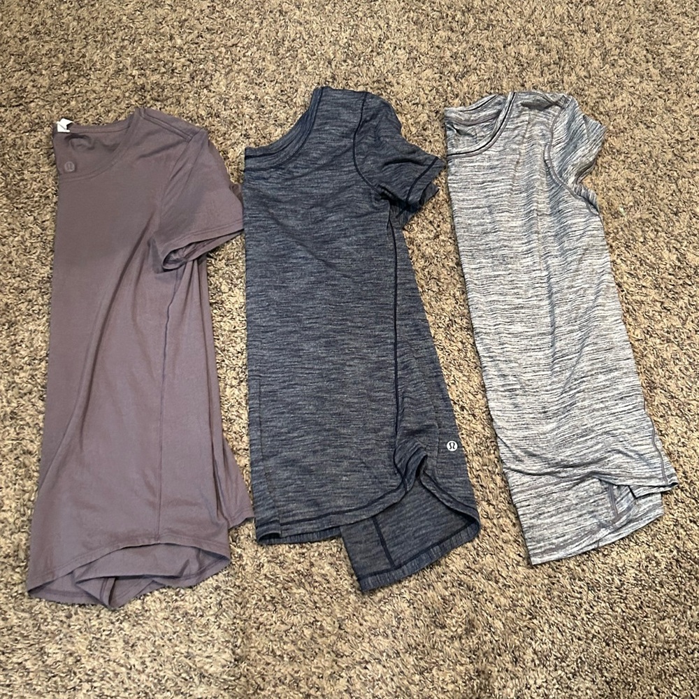 3 Lululemon T-Shirts Size 4